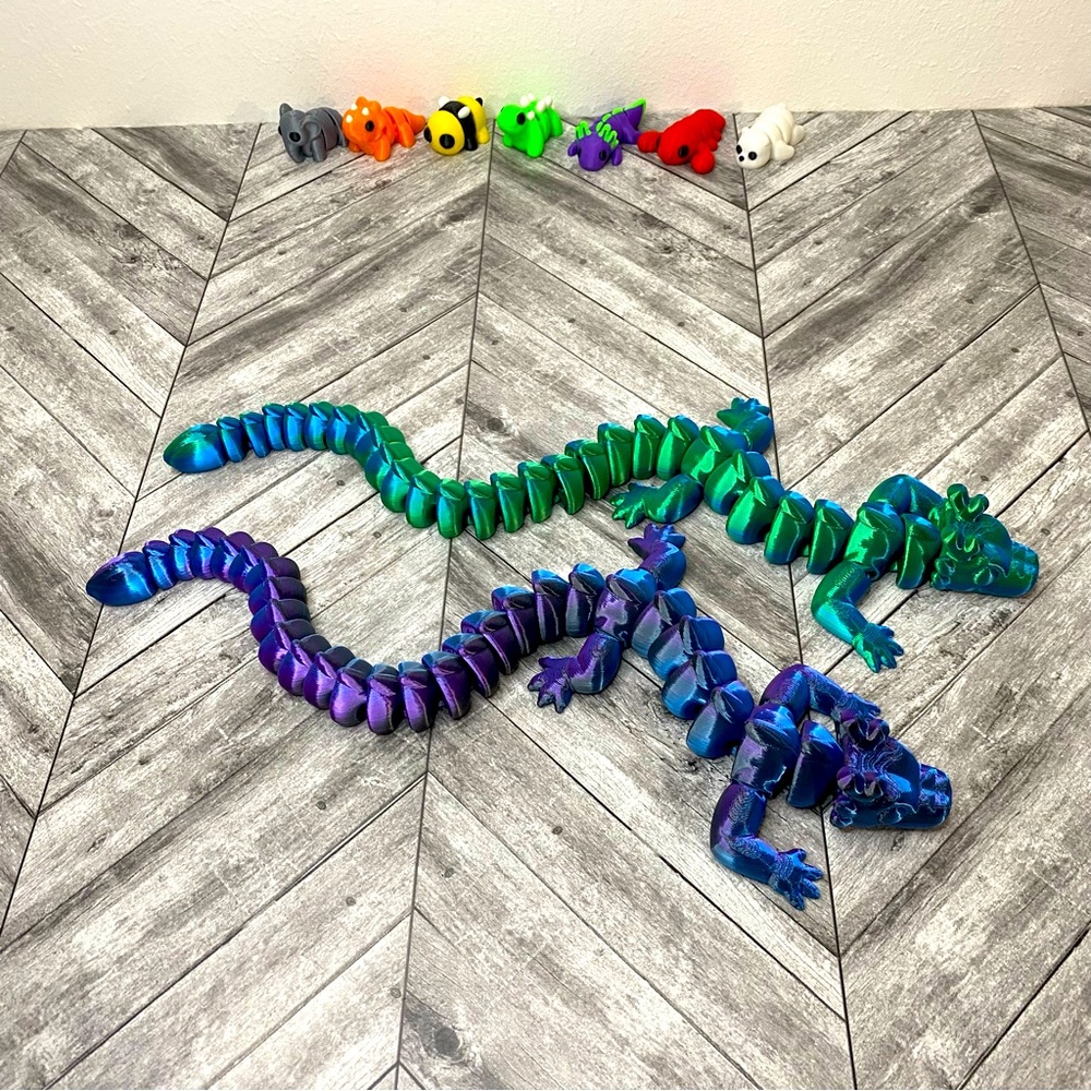Zou3d ZOU Dragon Multi Color Rainbow Flexi Articulating 3D Printed Dragons